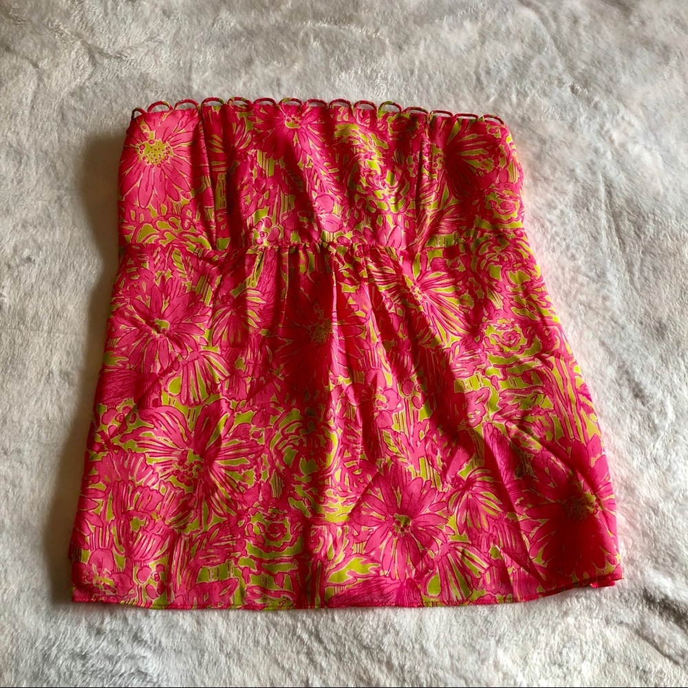 Lilly Pulitzer strapless silk top